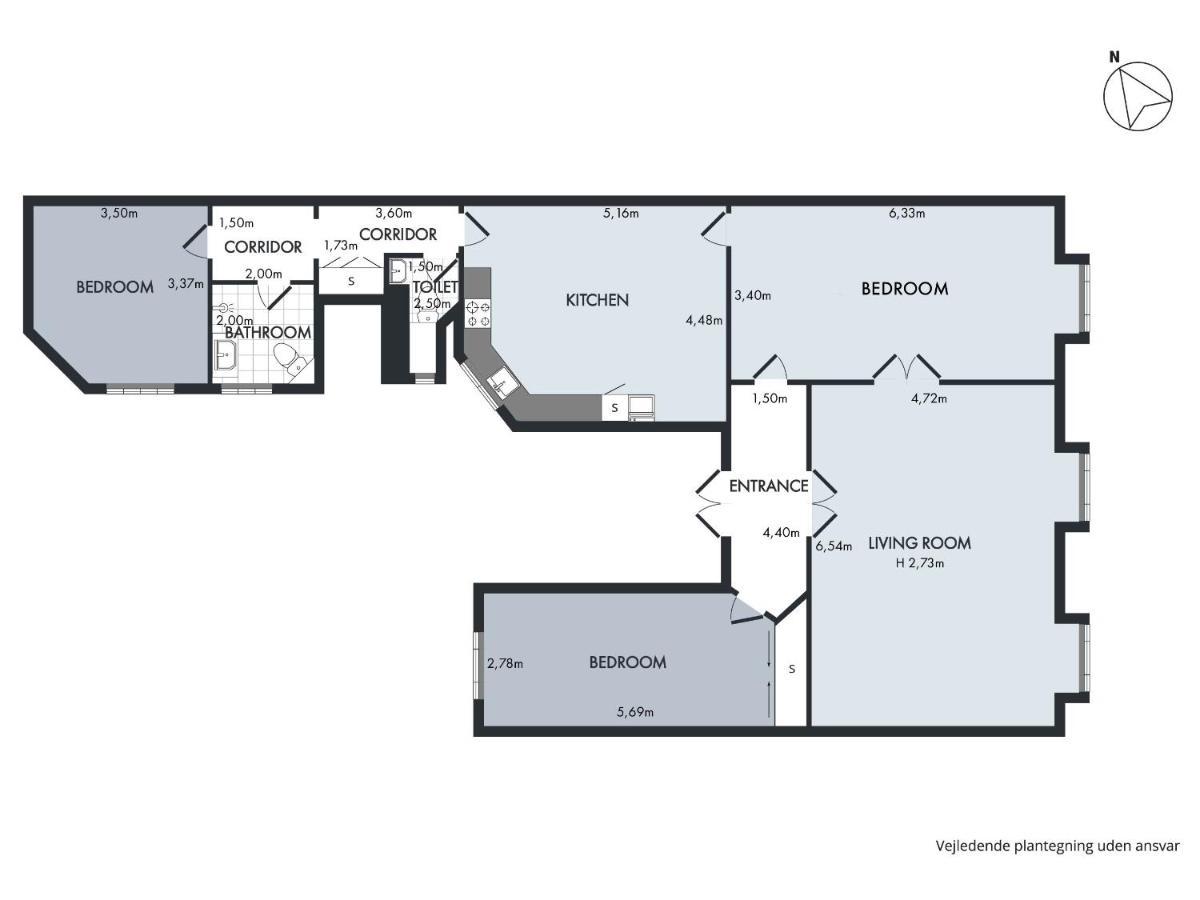 Sanders Frontier - Pleasant Three-bedroom Near Royal Palace Apartment Copenhagen