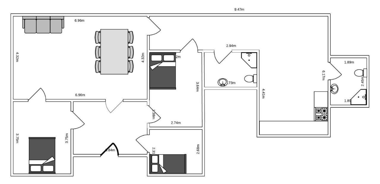 Huoneisto 3 Bedroom Flat With Balcony In Peaceful Neighbourhood