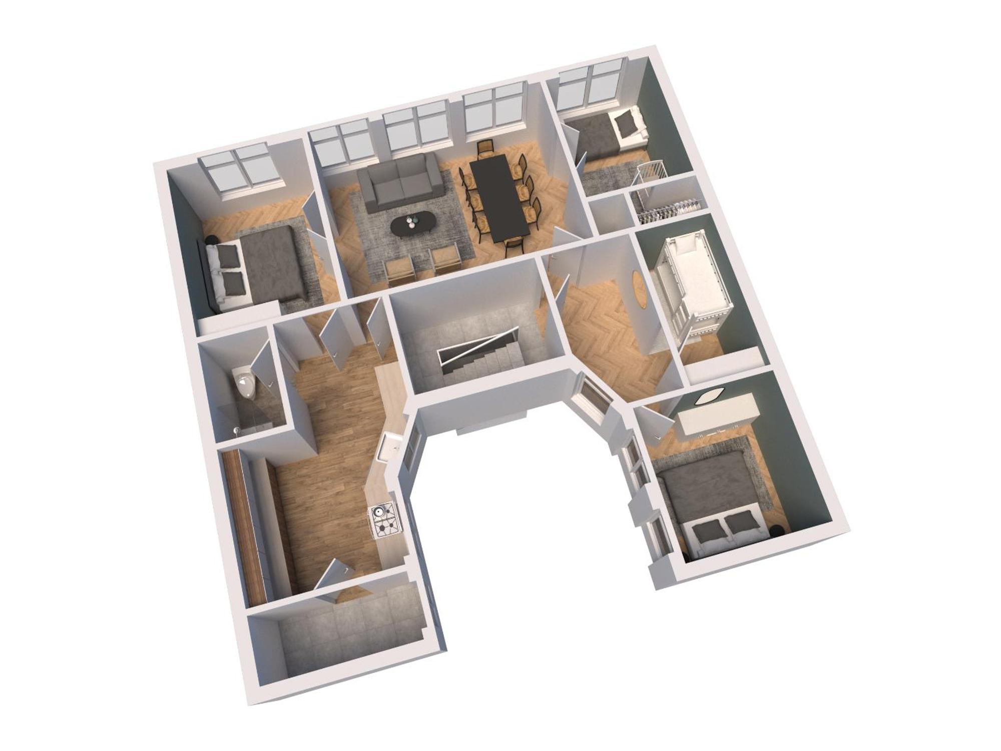 Large Flat With Canal View In Cph
