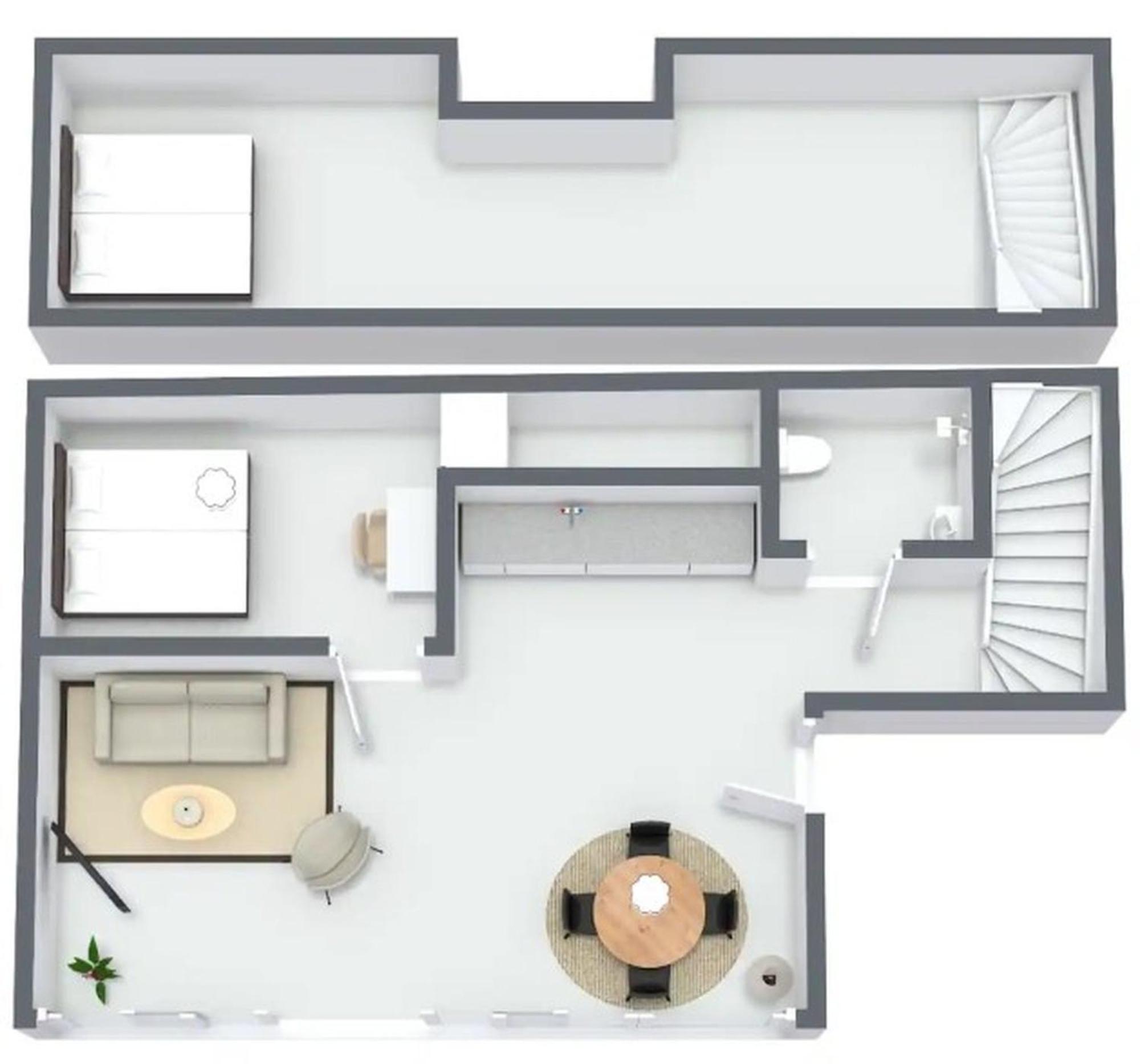 Unique 2 Bedroom Duplex W Exposed Beams In Cph Apartment *