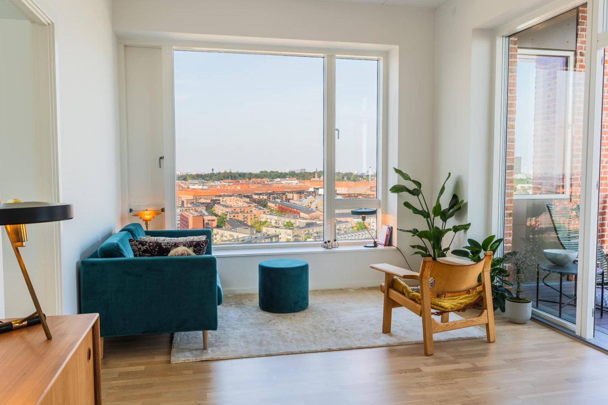 View From The 18th Floor Over Whole Of Copenhagen. Apartment Copenhagen