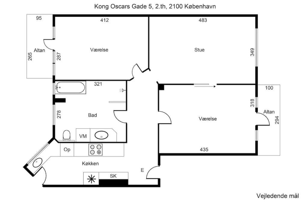 Attraktiv Pa Osterbro Apartamento