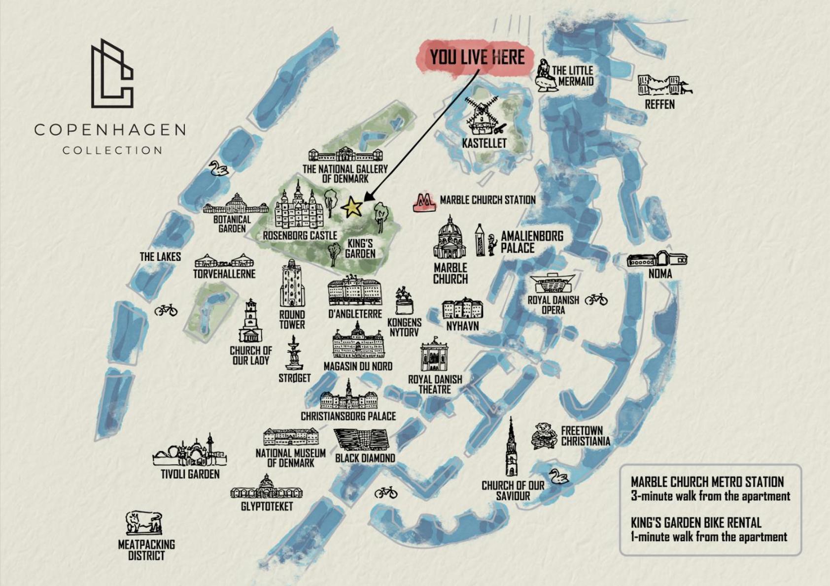Luxury 'kings Garden View' 260m2 Prime Located Flat Lejlighed København